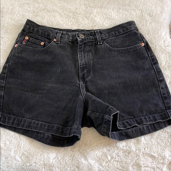 Vintage Guess Black Jean Shorts Vintage Sz. 12 - Picture 3 of 5